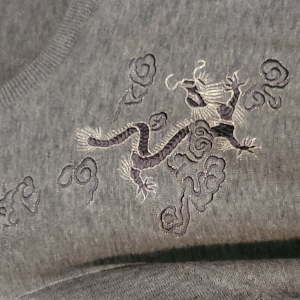 90s Dragon Embroider Cardigan Sweater